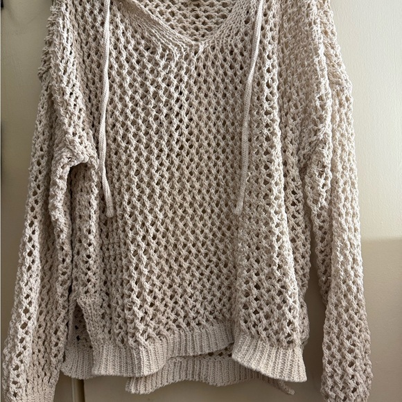 Nicole Miller Crochet Long Sleeve Cover-Up Top - Picture 2 of 5